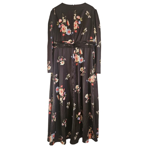 Mac Duggal Black Floral Maxi Dress Size 16 - Picture 12 of 14